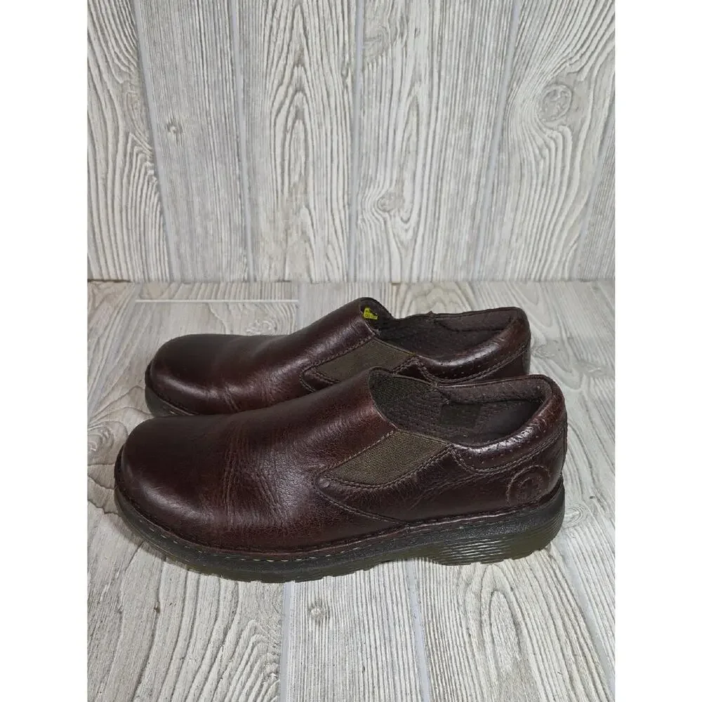 Dr. Martens Orson Dark Brown Leather Slip On Shoes Mens Size 9 Ladies Size 10